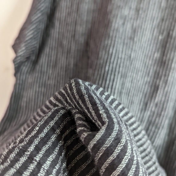 SALE LIMITED TIME Flax Top Short Sleeve Stripe Black Linen Tunic Lagenlook - Picture 10 of 13